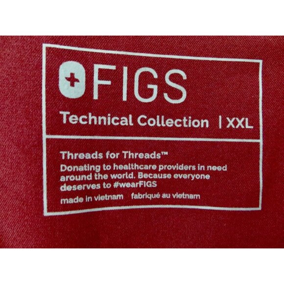NEW! Figs Chisec Three Pocket Scrub Top Burgundy Men's SZ XXL - Picture 11 of 12